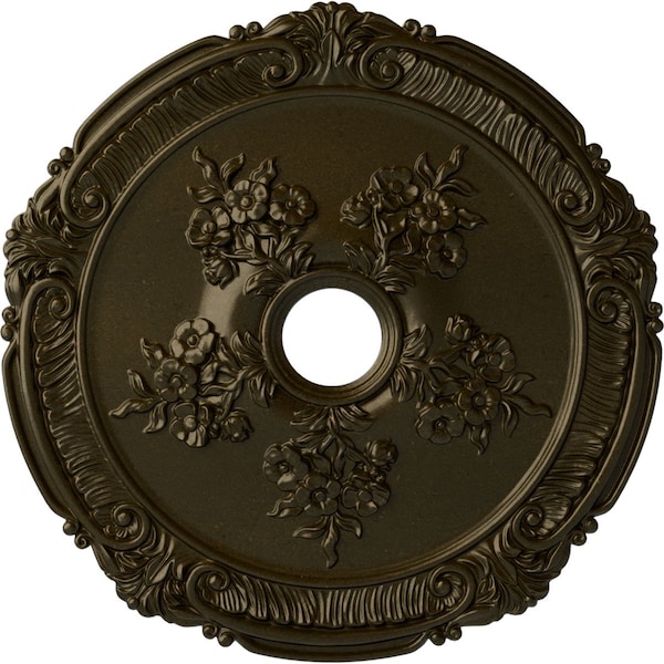 Ekena Millwork Attica with Rose Ceiling Medallion (Canopies up to 4 1/2"), 26"OD x 3 3/4"ID x 1 1/2"P, Green Gold CM26ATGGS - main